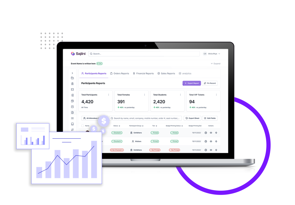 Event Registration Software reports