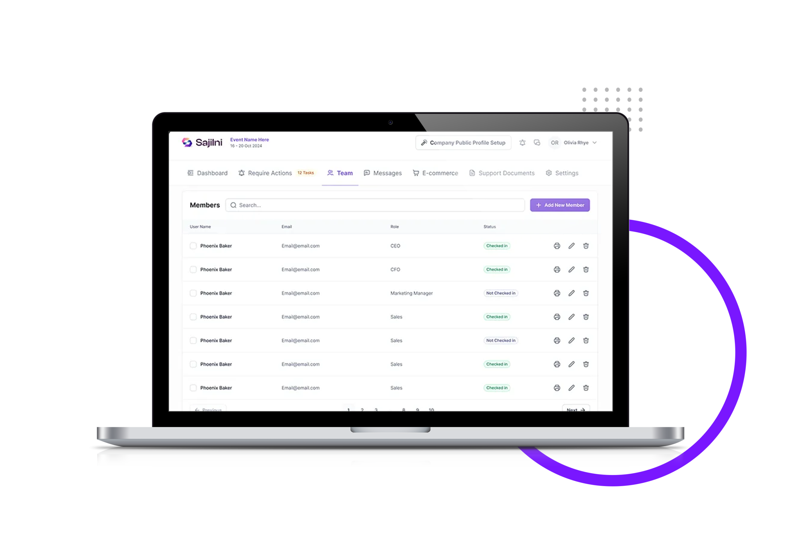 Exhibitor Profiles & Team Management in Exhibitor Management Software