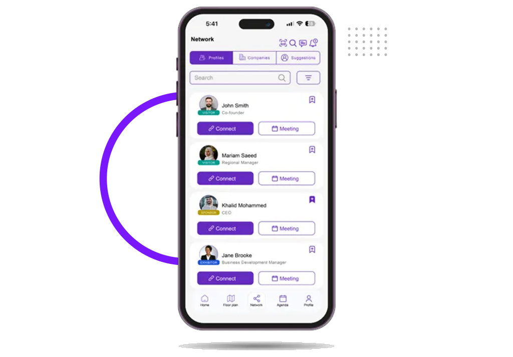 Networking in event mobile app